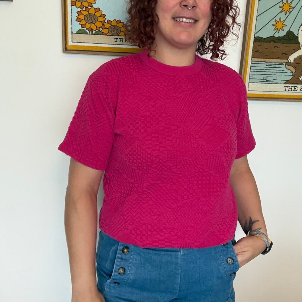 Vintage 90s hot pink shirt